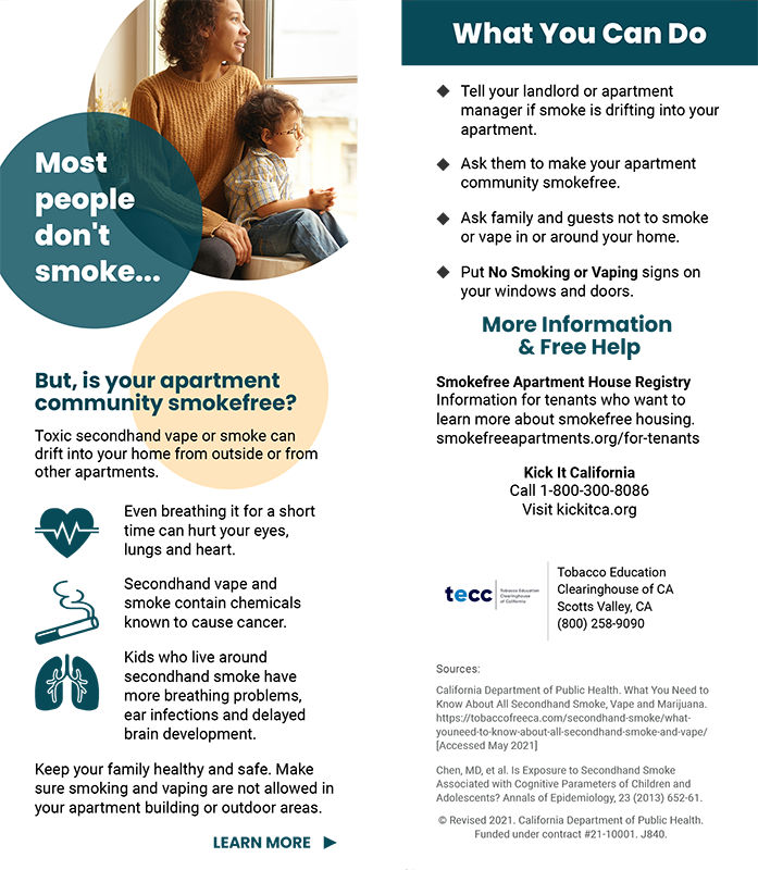 Is Your Apartment Community SmokeFree fact card sample